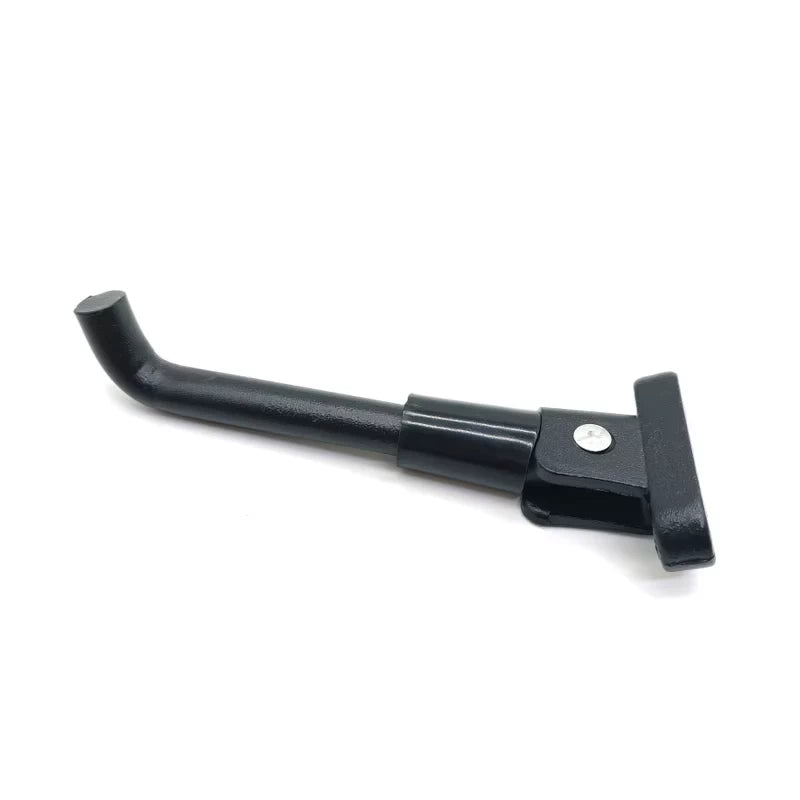 Top view of the black metal kickstand for Xiaomi electric scooters, highlighting its robust build and sleek design.