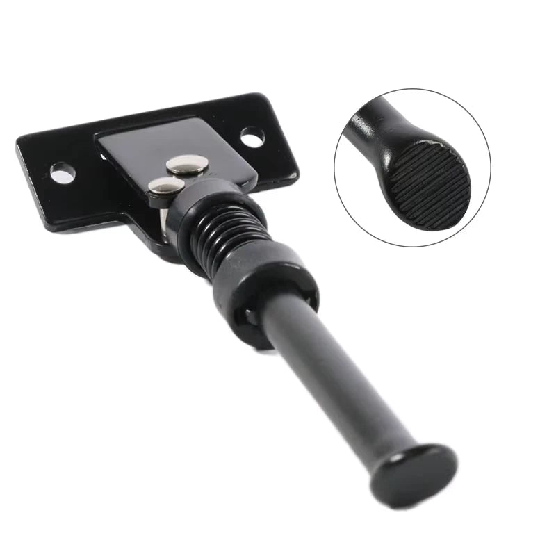 Close-up of Kugoo M4 Pro kickstand showing non-slip foot and spring hinge.