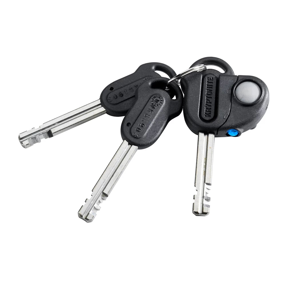 Set of three laser-cut keys for the Kryptonite New-U New York Standard U-Lock. Includes a lighted key for easy access at night and convenient carrying.