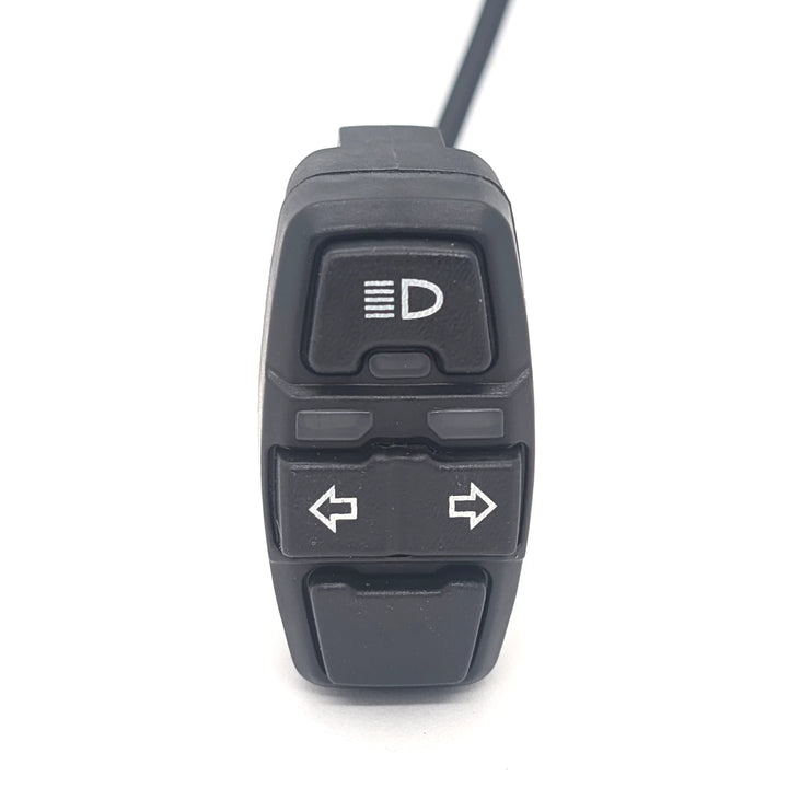 Front view of genuine OEM Bexly Blackhawk & Apollo Phantom V2 light and indicator switch assembly