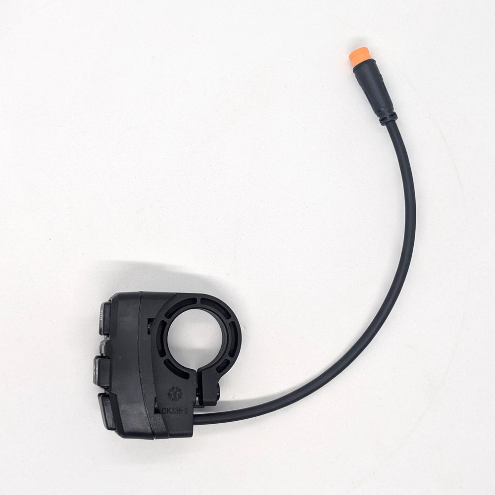 Side view of OEM light turn signal and sport mode switch for Bexly Blackhawk electric scooter