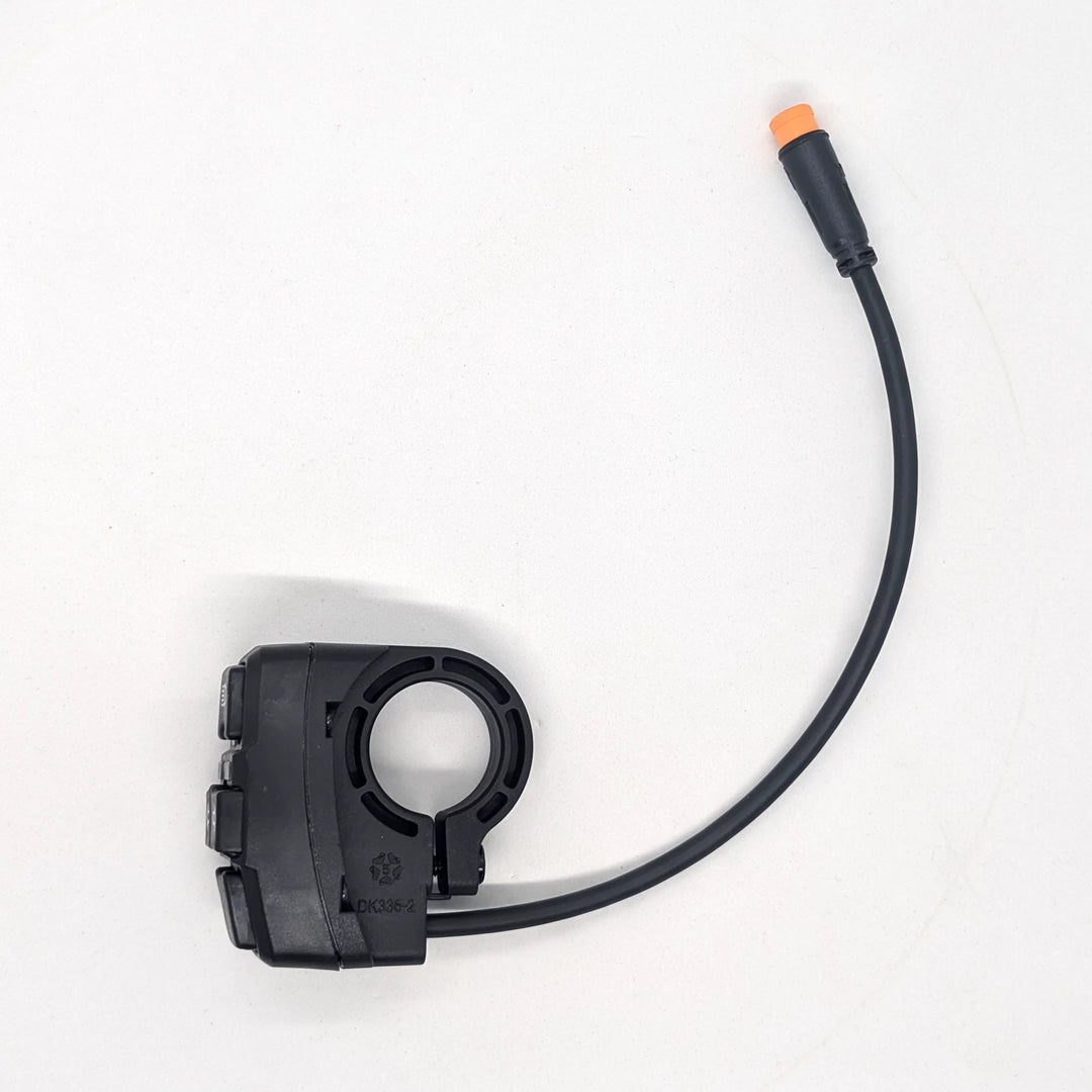 Side view of OEM light turn signal and sport mode switch for Bexly Blackhawk electric scooter