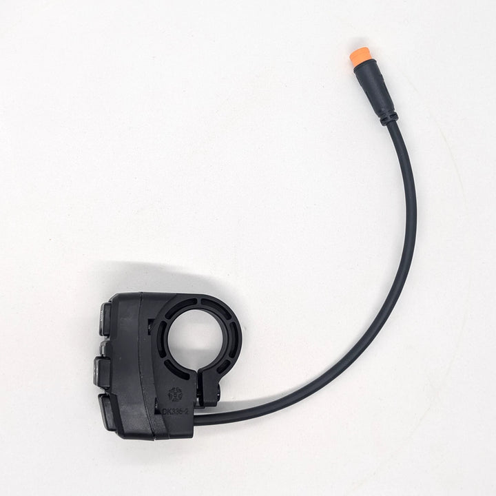 Side view of OEM light turn signal and sport mode switch for Bexly Blackhawk electric scooter
