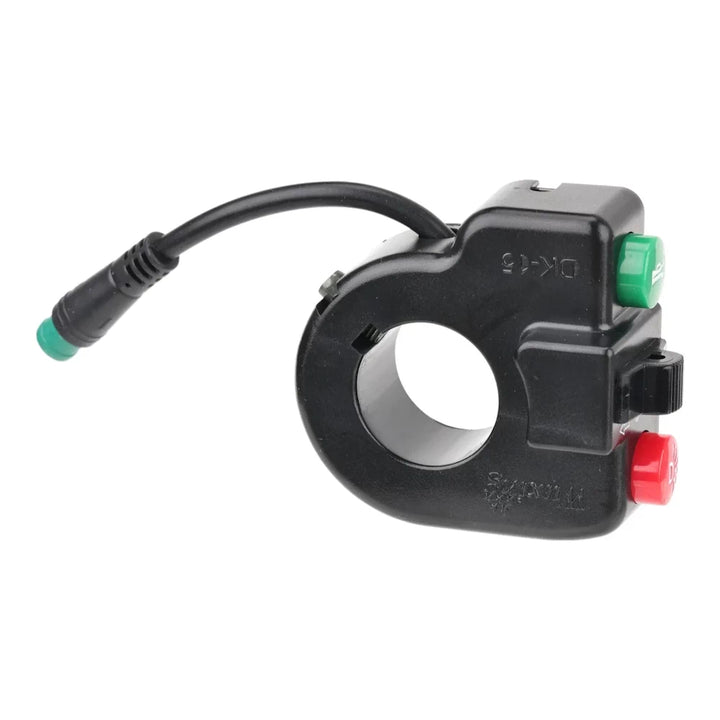 Inverted side view of multifunction handlebar switch for Kugoo M4 / M4 Pro scooters.