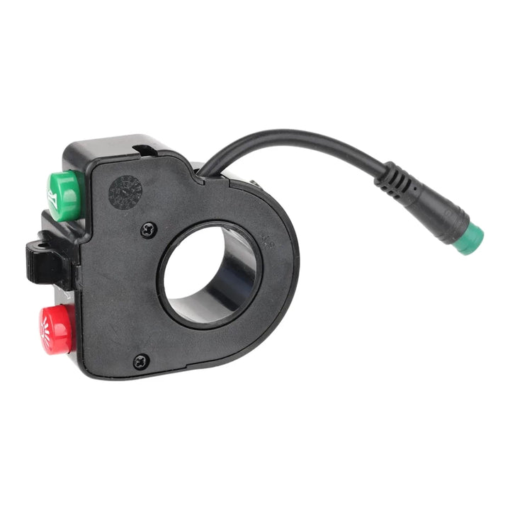 Side view showing horn, light, and indicator control layout.