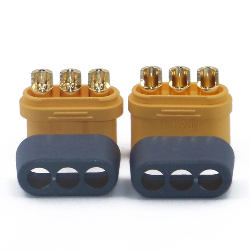 One pair (1 x Male + 1 x Female) MR60 genuine AMASS three-core plugs with protective plastic cover.