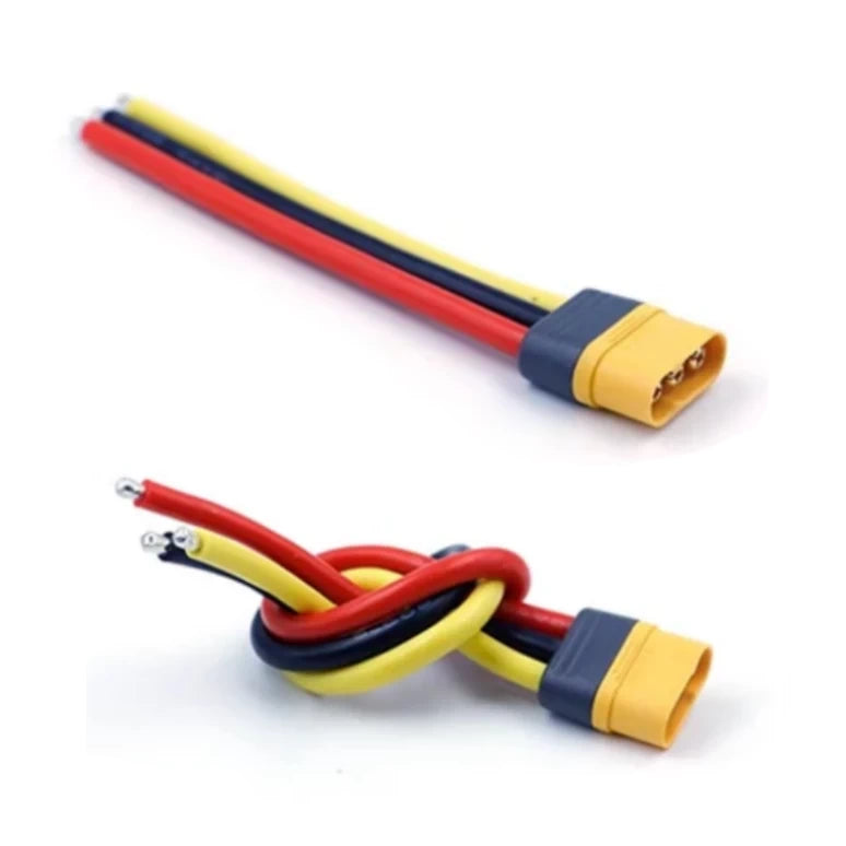 MR60 genuine AMASS three-core MALE plug with silicone covered 12AWG wire (20cm)