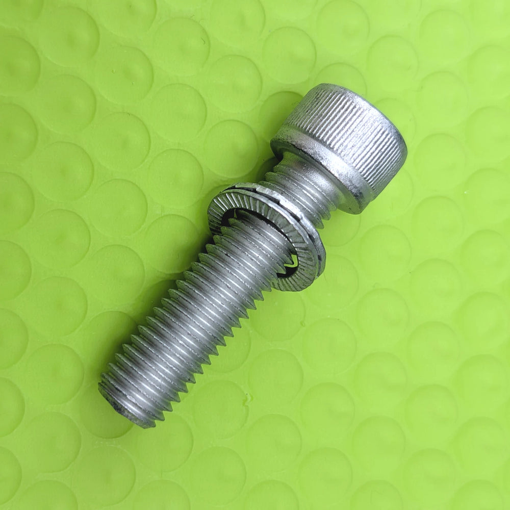 M12 45mm Dacromet electric scooter stem bolt assembled with Nord-Lock washer