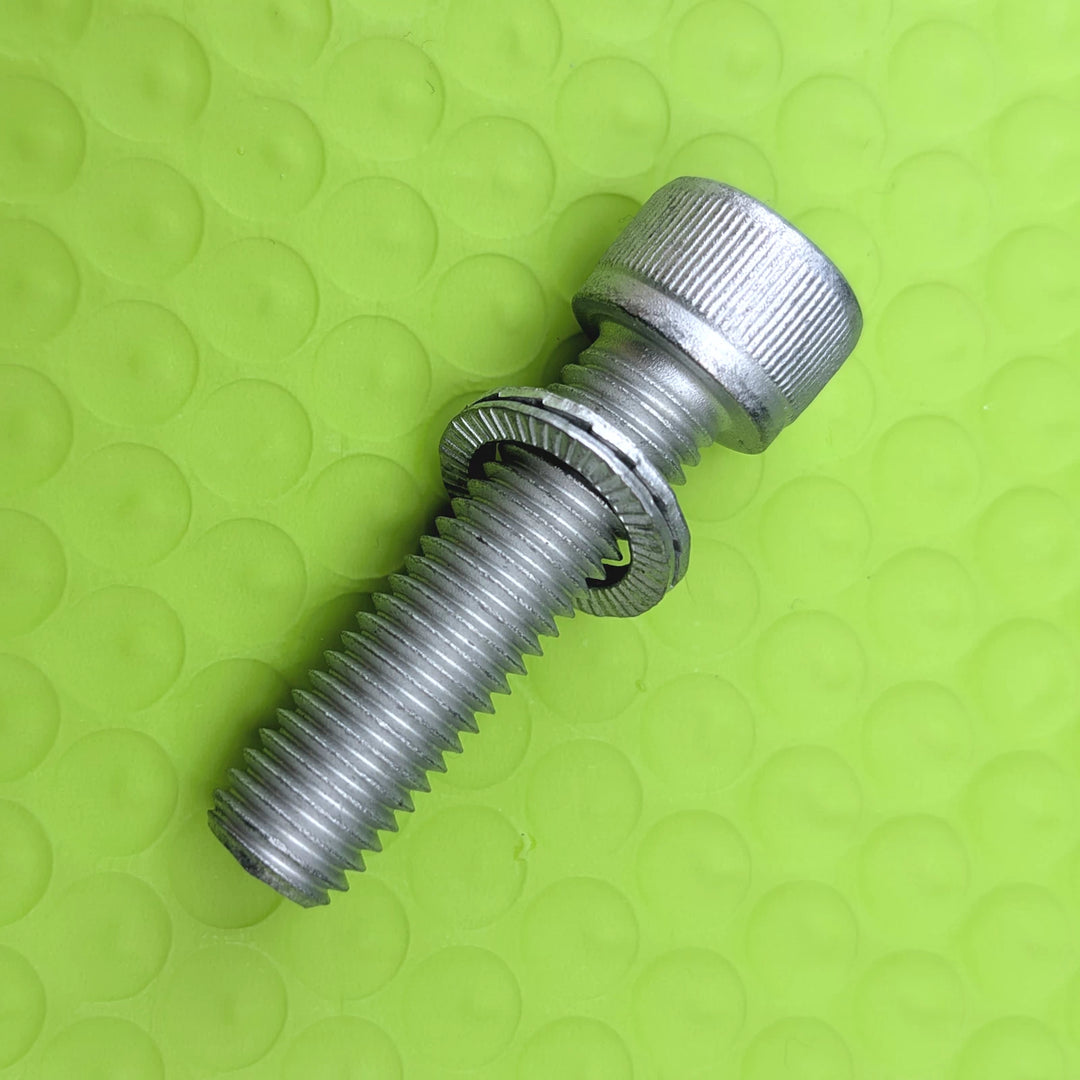 M12 45mm Dacromet electric scooter stem bolt assembled with Nord-Lock washer