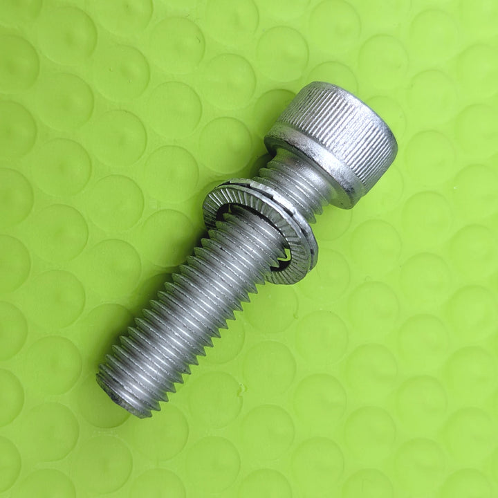 M12 45mm Dacromet electric scooter stem bolt assembled with Nord-Lock washer
