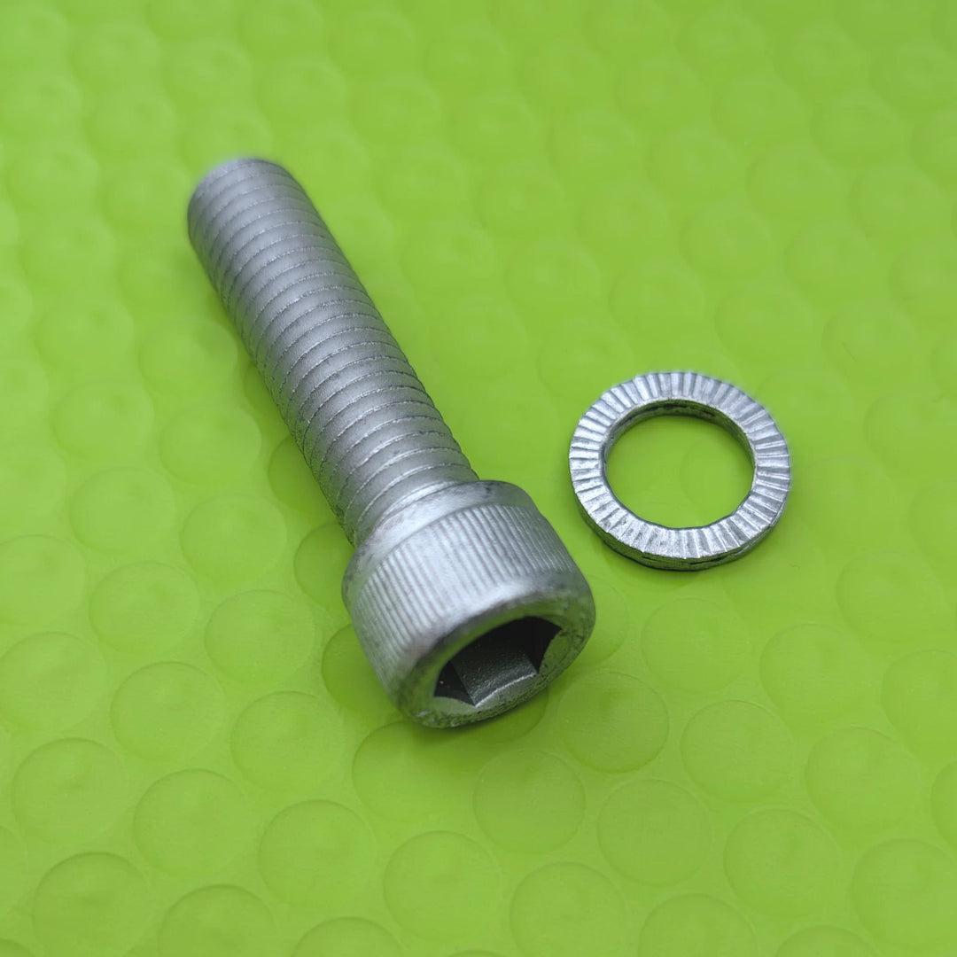 M12 45mm Dacromet socket head cap bolt showing hex Allen drive