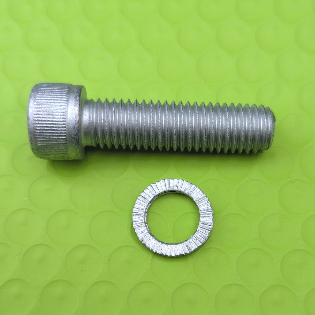 M12 45mm Dacromet main stem bolt with Nord-Lock washer for Bexly and Apollo scooters