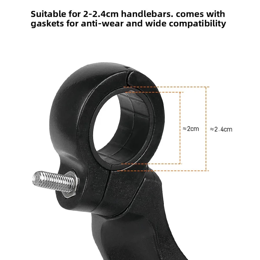 Base clamp detail suitable for 22–24 mm handlebars.