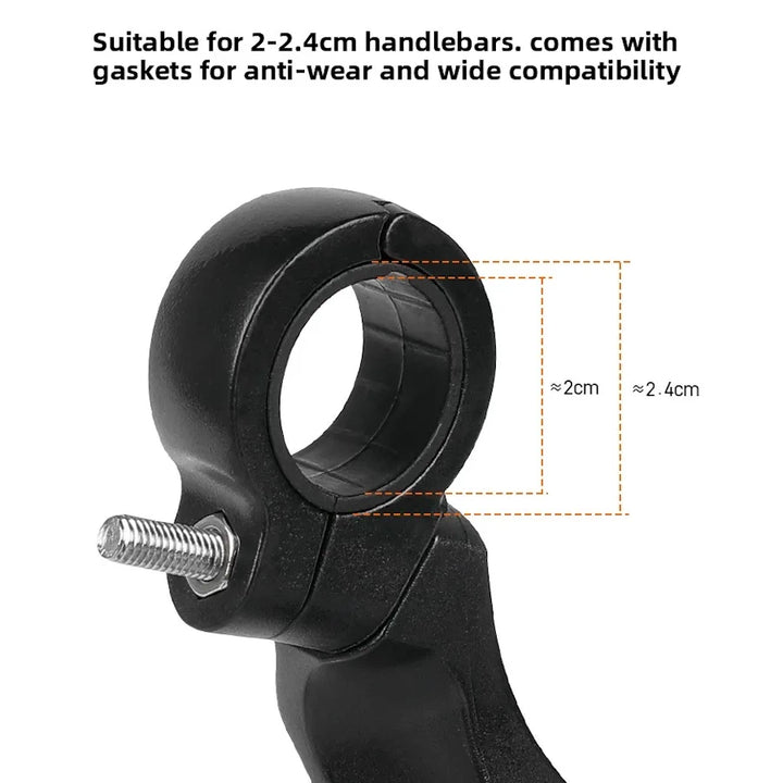 Base clamp detail suitable for 22–24 mm handlebars.