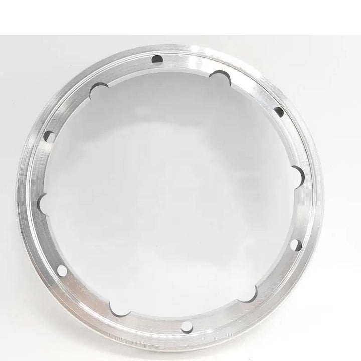 Rear view of the LGSDDM motor hub ring for Bexly 10X and Zero 10X scooters, highlighting the durable aluminum construction.