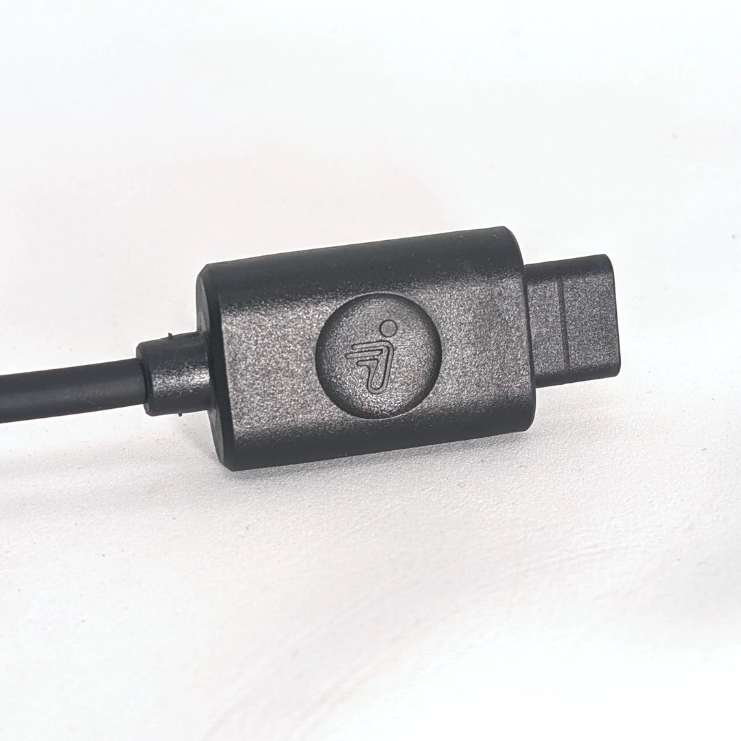 A side profile view of the Segway Ninebot GT1/GT2 flat-square 2-Pin charging plug.