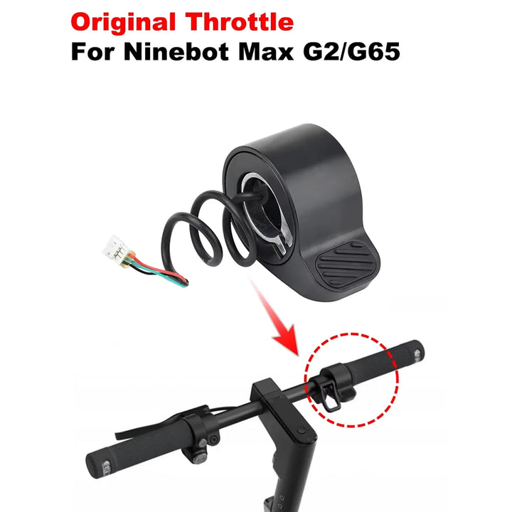 Genuine OEM thumb throttle accelerator for Segway Ninebot Max G2 and G65 electric scooter with 3-pin connector