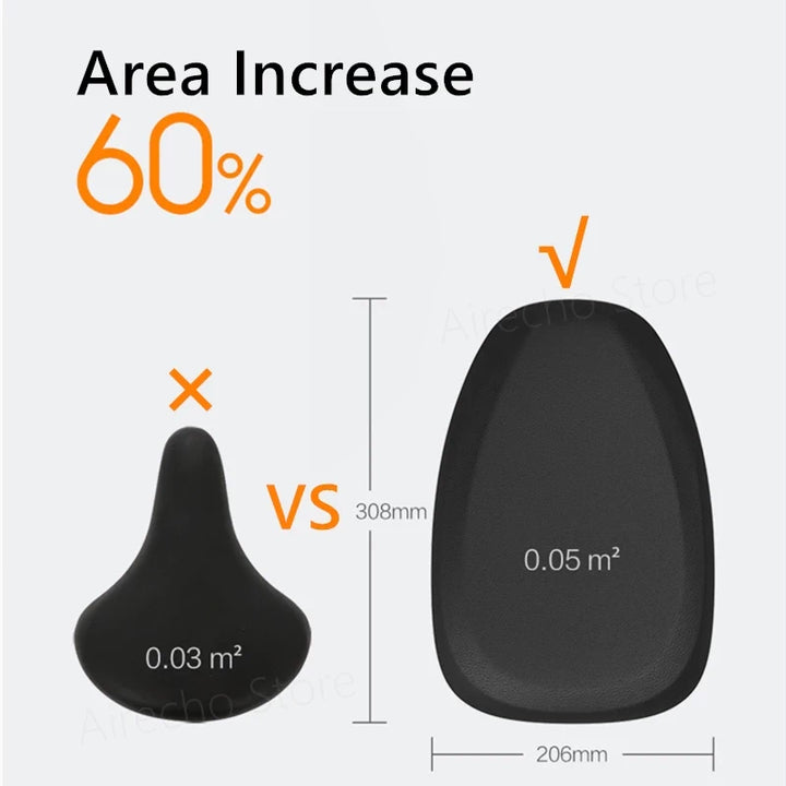 comparison of new larger Ninebot seat versus standard version (60 % area increase).