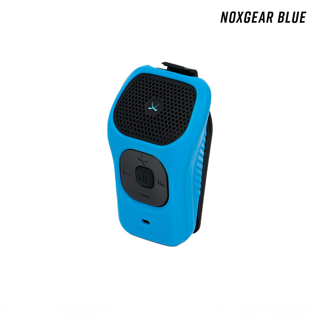 NoxGear Blue silicone wrap skin fitted to the Noxgear 39g Bluetooth speaker.