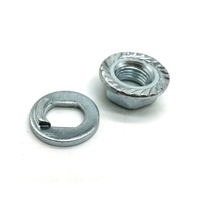 Side view of M12 nut and lock washer/torque washer set, suitable for Xiaomi M365 Pro 1S Essential Pro2 Mi 3 electric scooters.