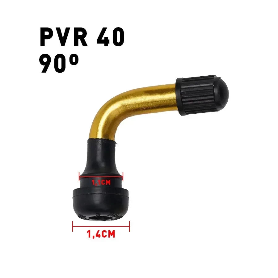 Side view of the PVR40 Tubeless valve, with a 1.1cm caliber and a 1.4cm base diameter