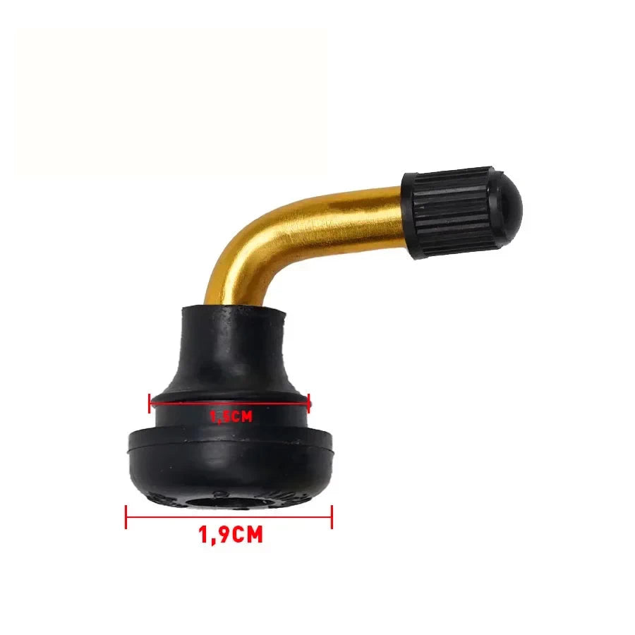Profile view of the PVR70 Tubeless valve, with a 1.5cm caliber and a 1.9cm base diameter