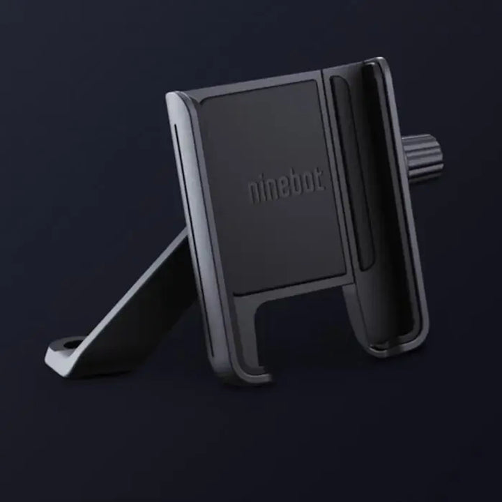 Original Ninebot mobile phone holder for P65 and P100 electric scooters front hero view