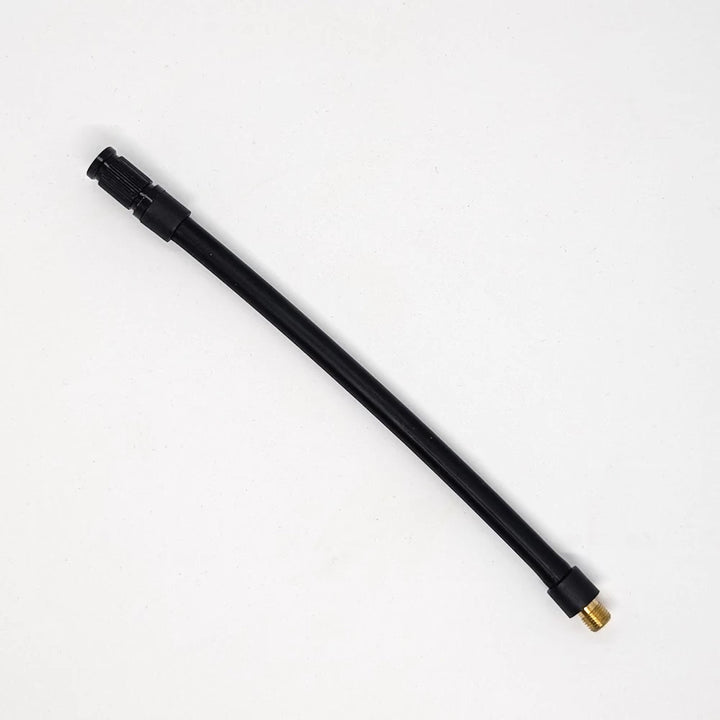Full view of replacement air hose for Xiaomi air pumps with black rubber tube and brass connector.
