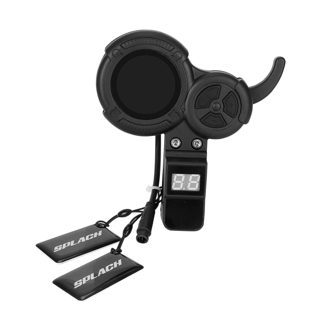 Front view of QS-S4 trigger throttle with NFC security cards and display for electric scooter 6-pin Julet plug