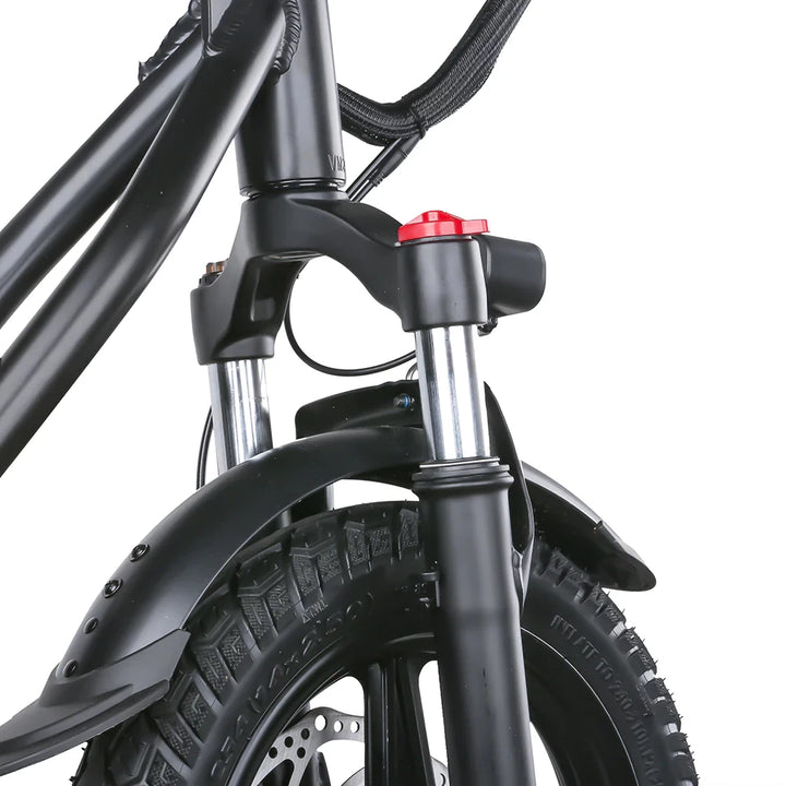 EMOVE Roadrunner SE front fork and suspension - high-quality suspension system for improved comfort on rough terrains.