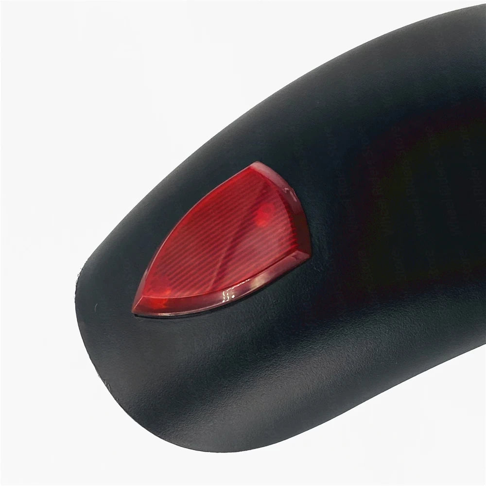 Close up of red reflector on OEM rear fender for Bexly 9 and ZERO 9 electric scooters.