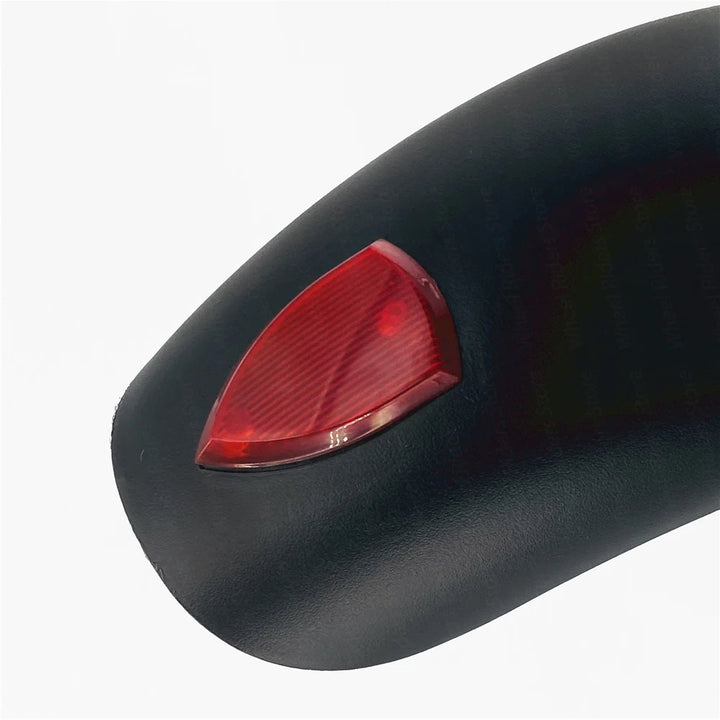 Close up of red reflector on OEM rear fender for Bexly 9 and ZERO 9 electric scooters.