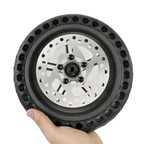 Wheel: Rear Wheel with Disc Brake Rotor (120mm) and 8.5" Honeycomb Solid Tyre - for Xiaomi PRO / PRO2
