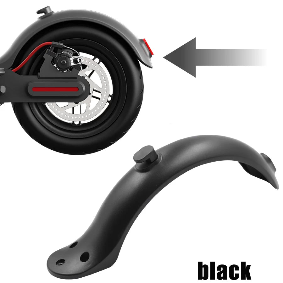 Black Rear Fender for Xiaomi M365 Pro with Reinforced Mounting Holes and Rear Hook for Stability.