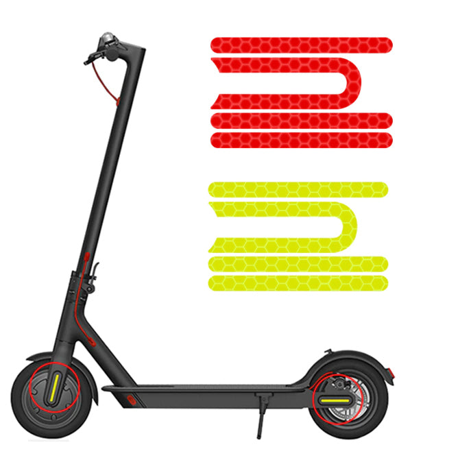 Red and Yellow Reflective Stickers for Xiaomi M365 Pro Electric Scooter - Enhance visibility with a set of 4 PVC reflector stickers.