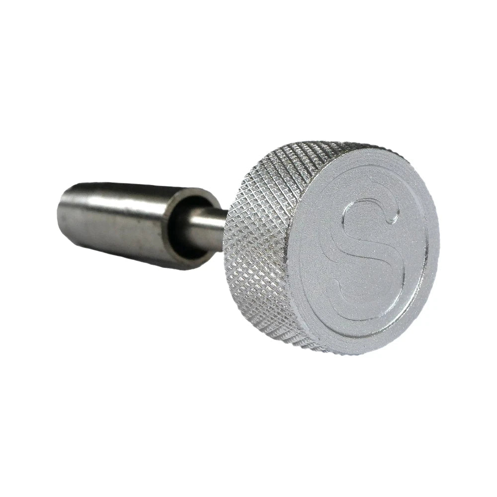 S-Knob Locking Pin for EMOVE Cruiser and Speedway Scooters - Silver knob shown with precision metal design and easy-grip surface.