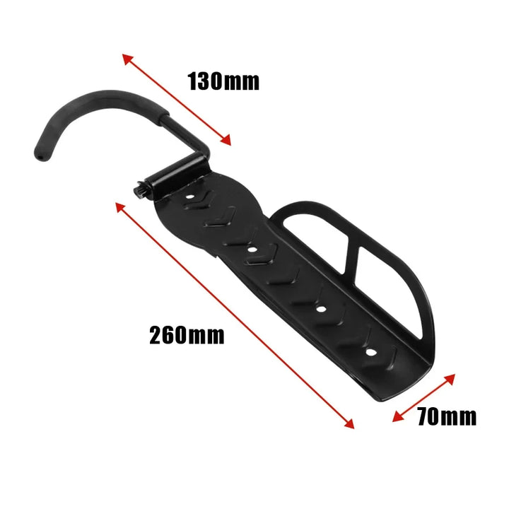 Heavy duty scooter wall mount showing overall dimensions of 260mm x 70mm with 130mm