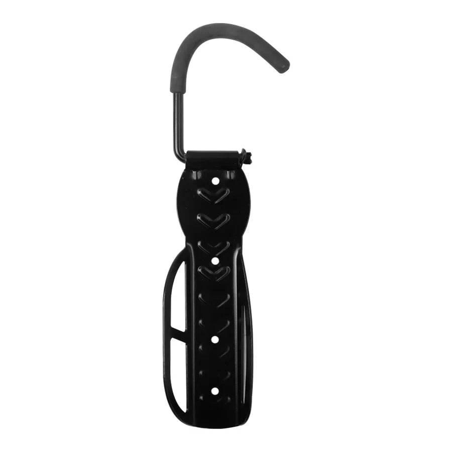 Front view of folding electric scooter wall mount hanger with protective foam hook.