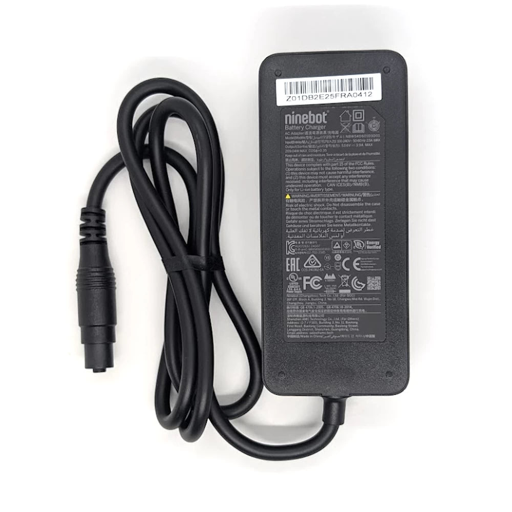 Segway Ninebot charger rear label and certifications