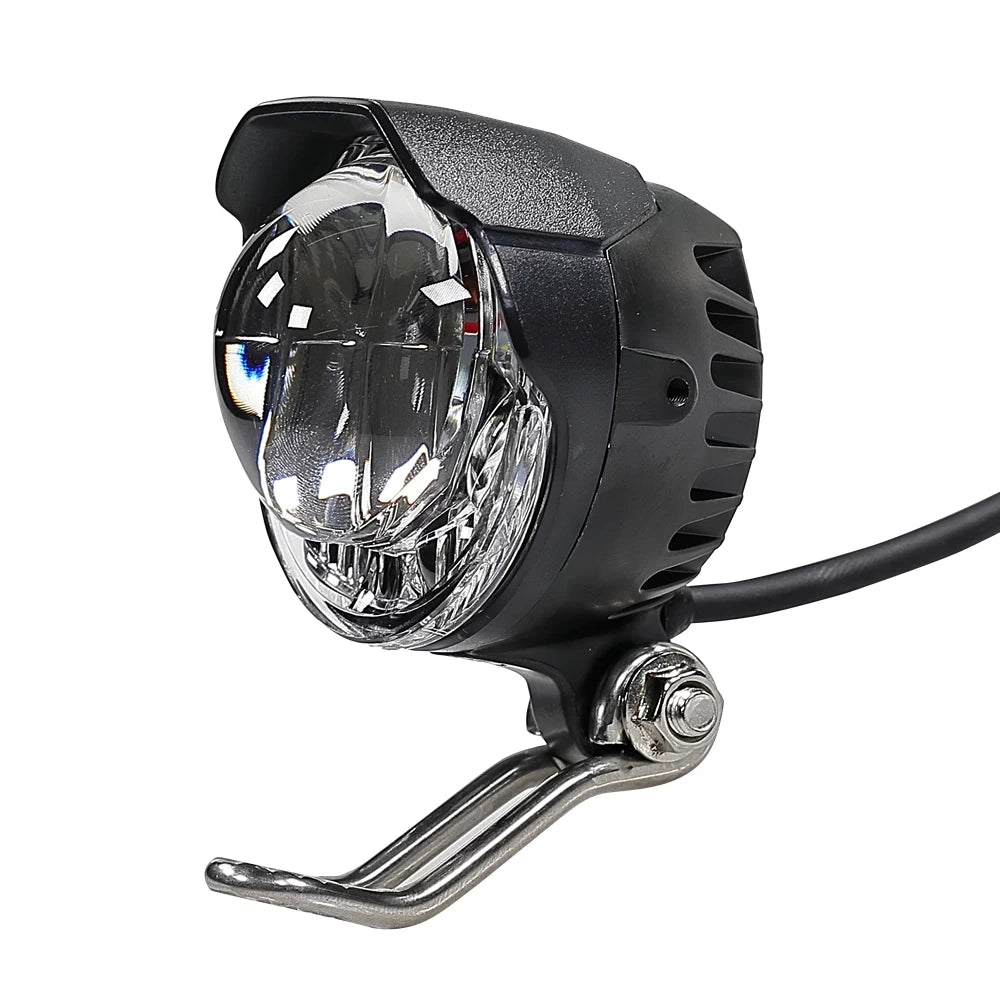 Close up of TL985 LED projector lens for Kaabo Mantis electric scooter