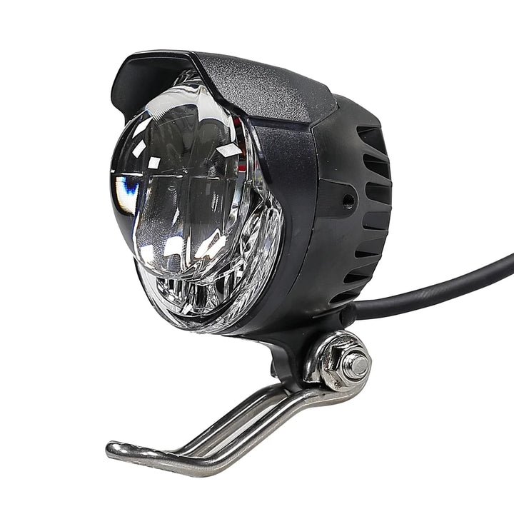 Close up of TL985 LED projector lens for Kaabo Mantis electric scooter