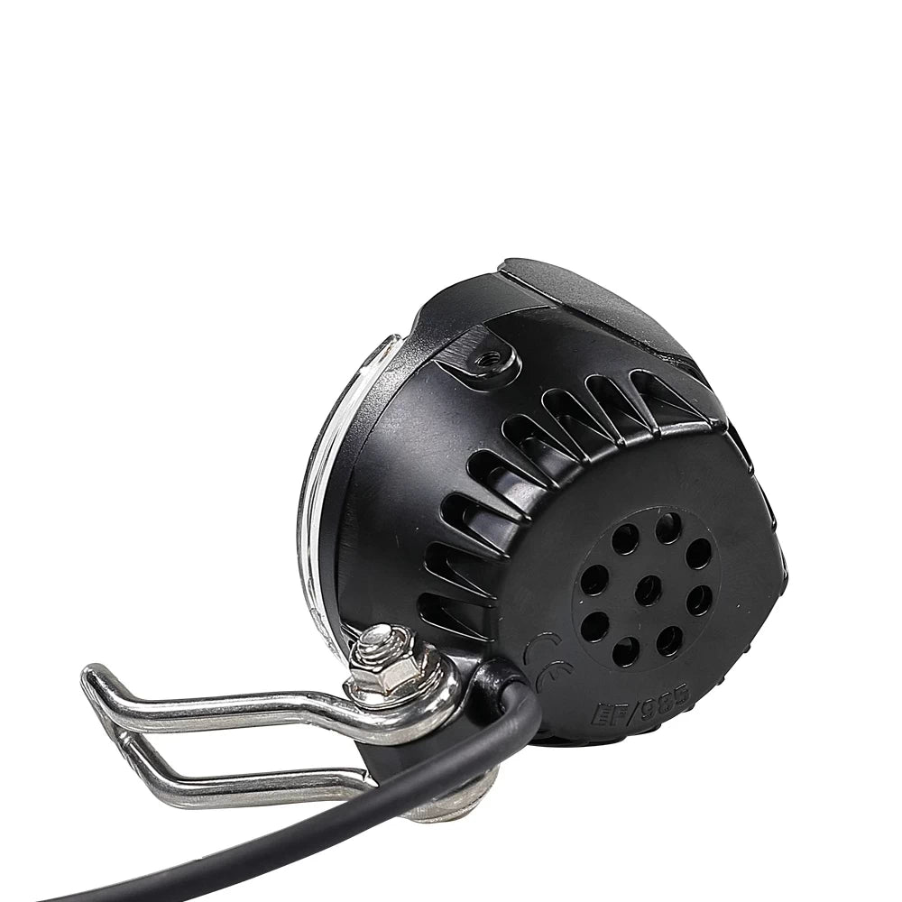 Rear view of TL985 headlight showing cooling vents and mounting bracket