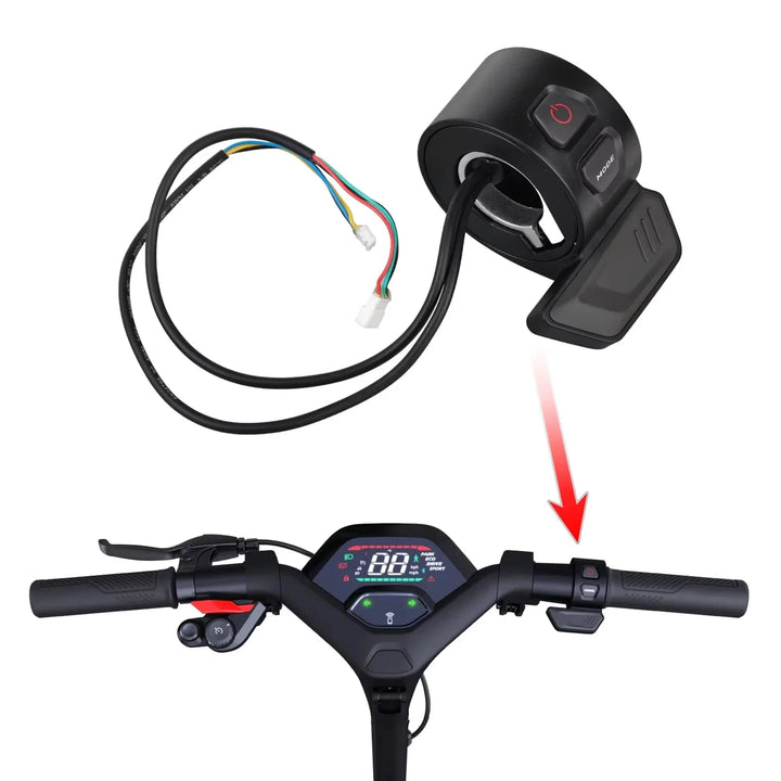 Segway P100S throttle fitted on handlebar showing power and mode buttons