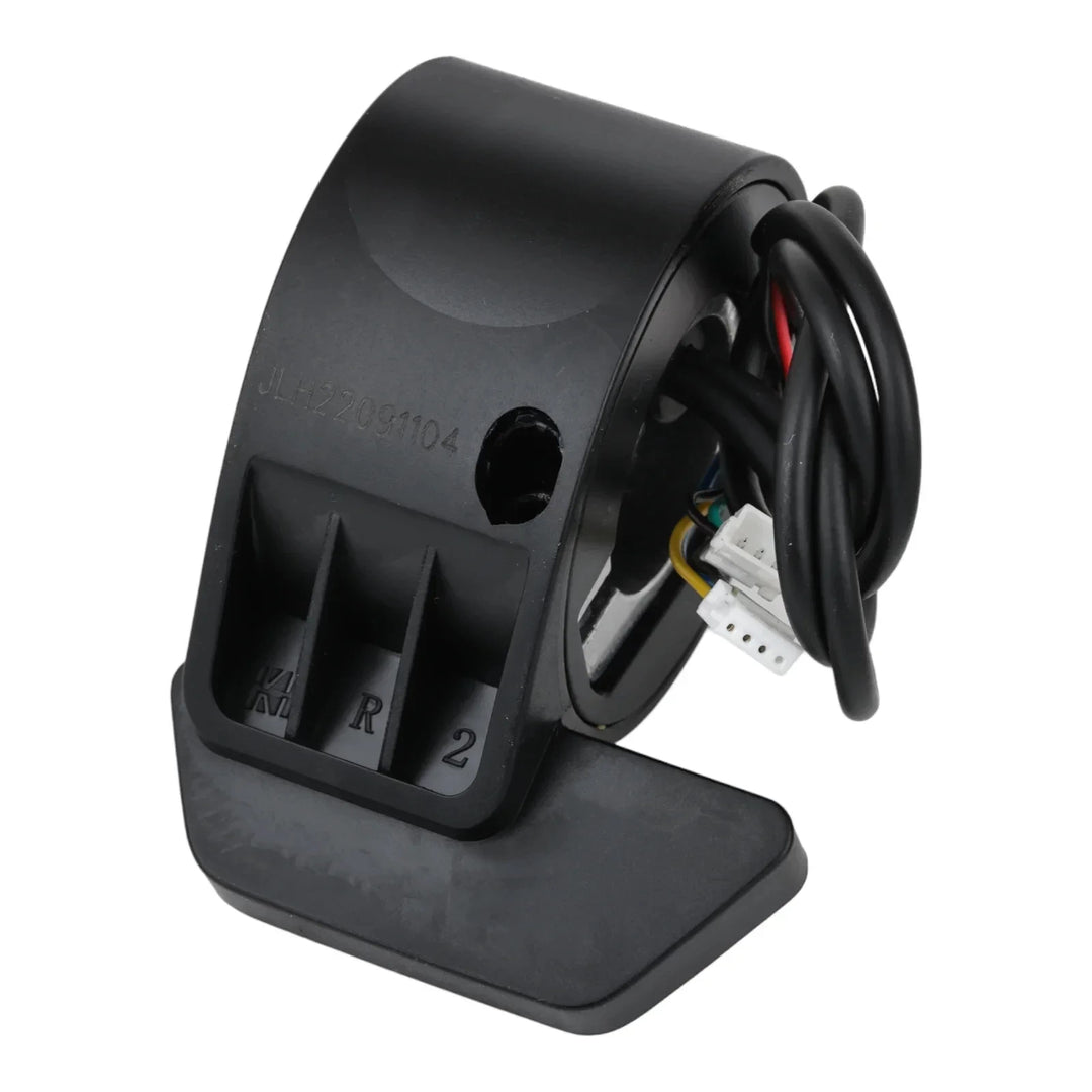 Underside of Segway throttle showing model markings and right-hand orientation