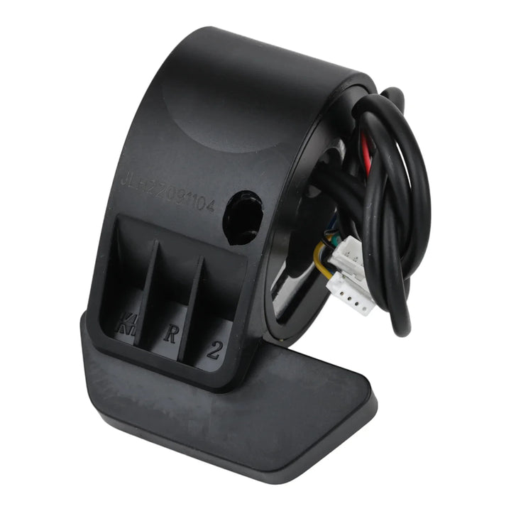 Underside of Segway throttle showing model markings and right-hand orientation