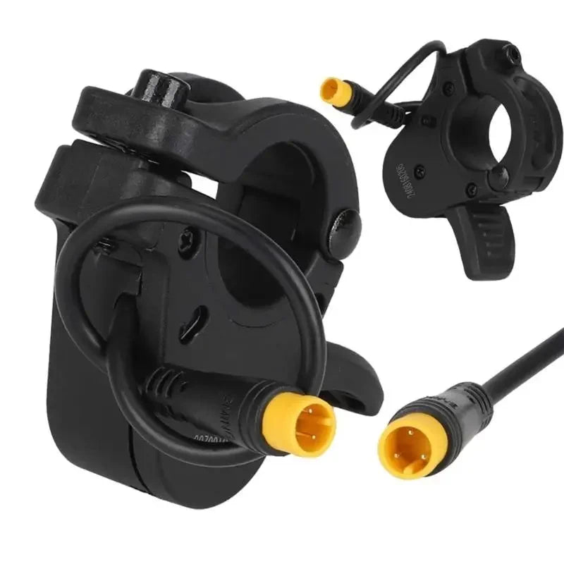 Back view of 3-pin male thumb throttle for Kukirin G3 Pro electric scooter, including 3-pin male Julet Plug