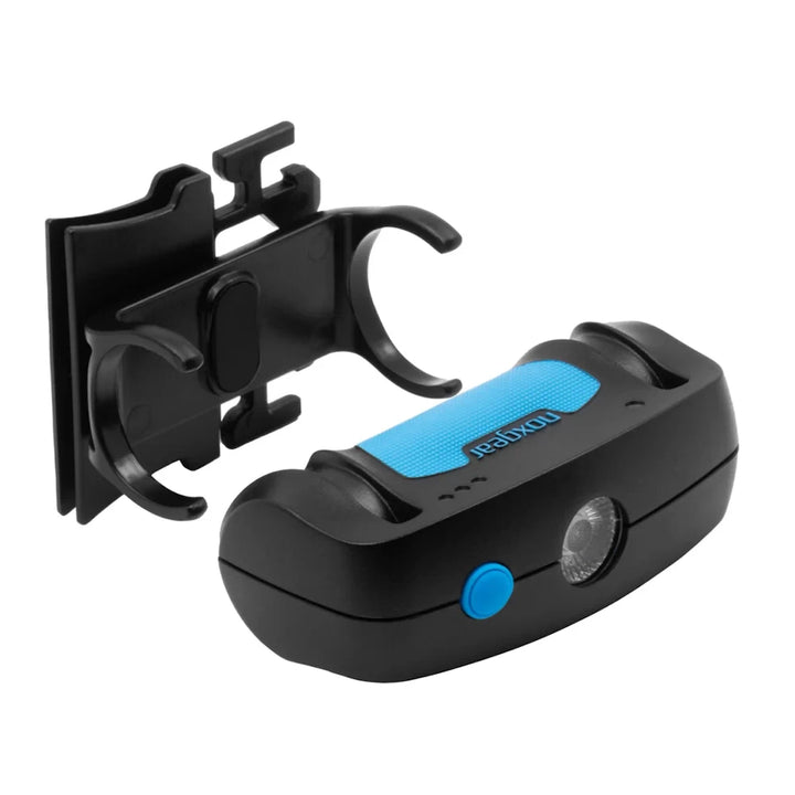 NoxGear Tracer Lamp separated from its mounting clip – rechargeable LED light and holder