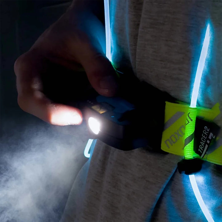 Tracer Lamp turned on during nighttime use – showing beam in low-light environment