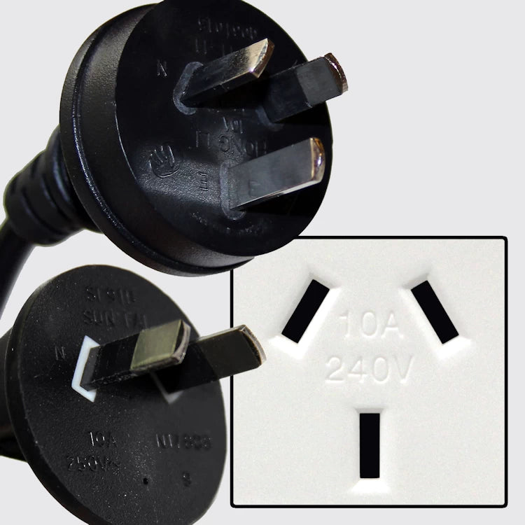 Close-up of the Type I Plug, as used in Australia, New Zealand, China and Argentina 