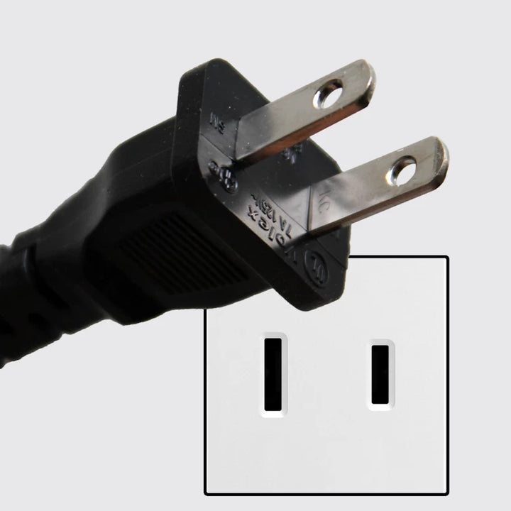The Type A, 2-Pin Charger and corresponding wall socket/Power outlet, mainly used in the USA, Canada, Mexico & Japan.